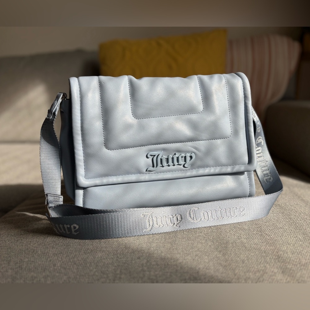 Juicy Couture Academy Puffer Crossbody Bag Dusty-Blue